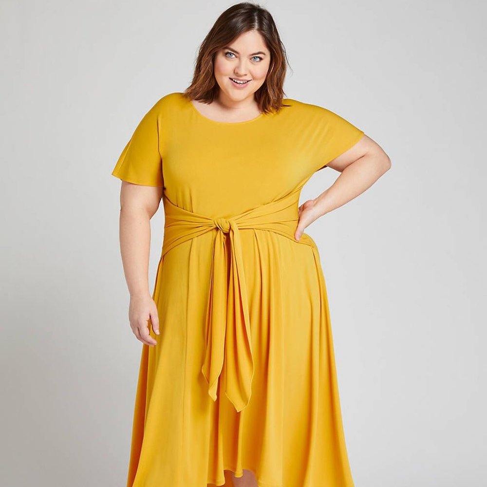 Lane Bryant Tie Yellow Golden Dress 18/20